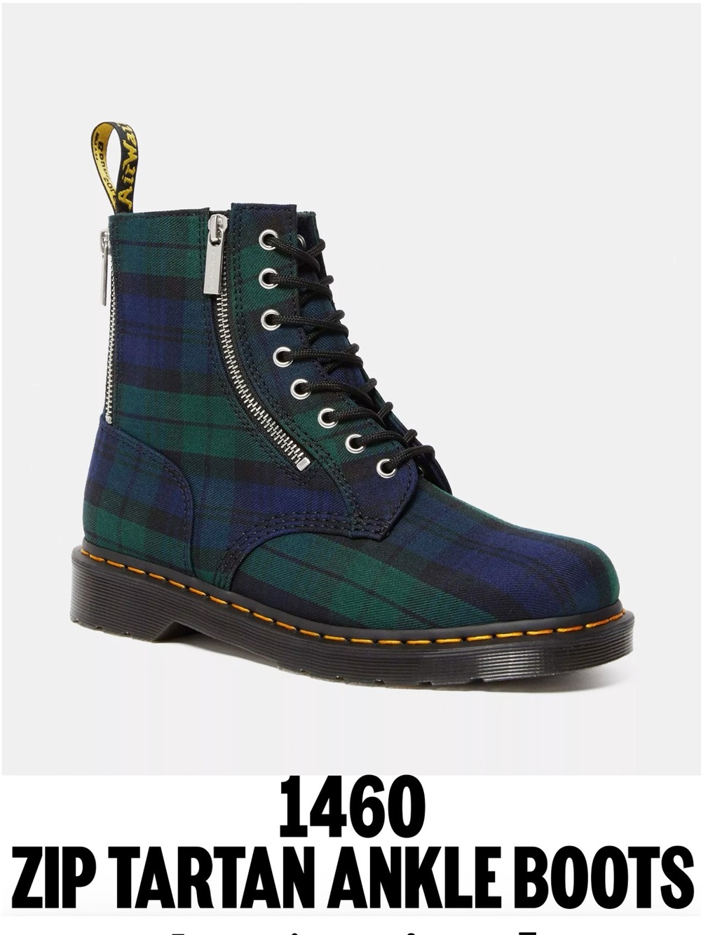 {Dr. Martens} 1460 Tartan Lace-Up - Zip Boots